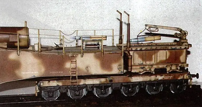 90 см Второй мировой войны немецкая армия K5 поезд пистолет Leopold DIY 3D бумажная карточка модель Конструкторы строительные игрушки Военная Модель