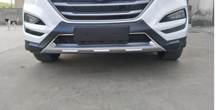 

Car styling ABS plastic Chrome Front rear Bumpers Skid Protector Molding For Hyundai Tucson 2015-2016 2pcs/SET Auto parts