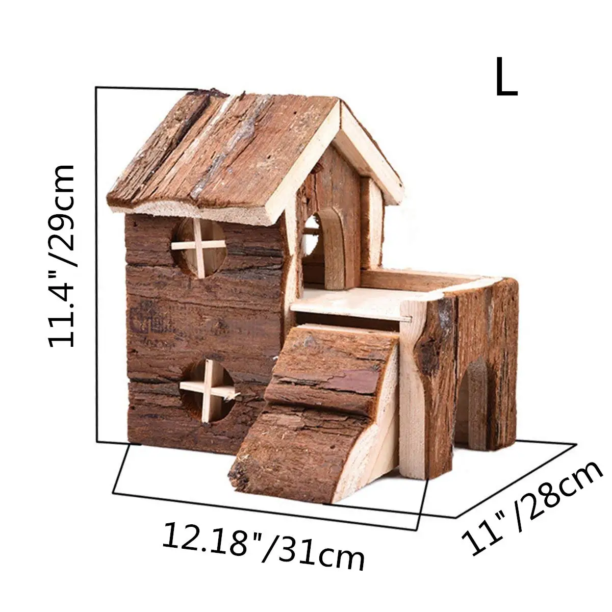 Деревянный домик для хомяка двухслойная хижина карликовой мыши крысы | Дом и сад
