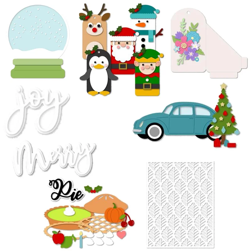 

Christmas Car Cherry Pumpkin Metal Cutting Dies Stencils For DIY Scrapbooking Decoration Embossing Card Craft Die Cut