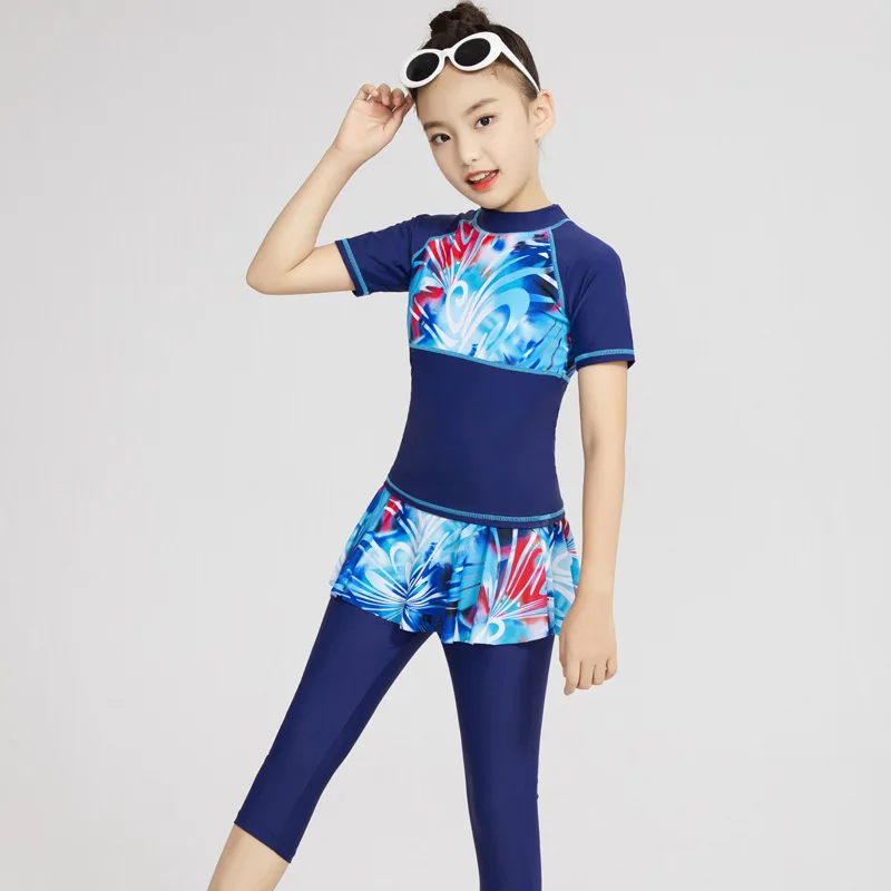 Консервативный детский купальный костюм из двух предметов Мусульманский