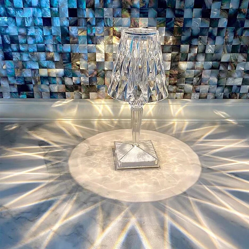 

Acryl Table lamp for Bedroom Living Room Decor USB Power Atmosphere Desk lamp Crystal Art Beside Night Lights E27 Bulb lighting
