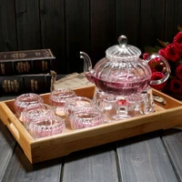 600ml pumpkin pattern heat resistant glass teapot with strainer filter teapot can be heated water tea pot drinkware heat base