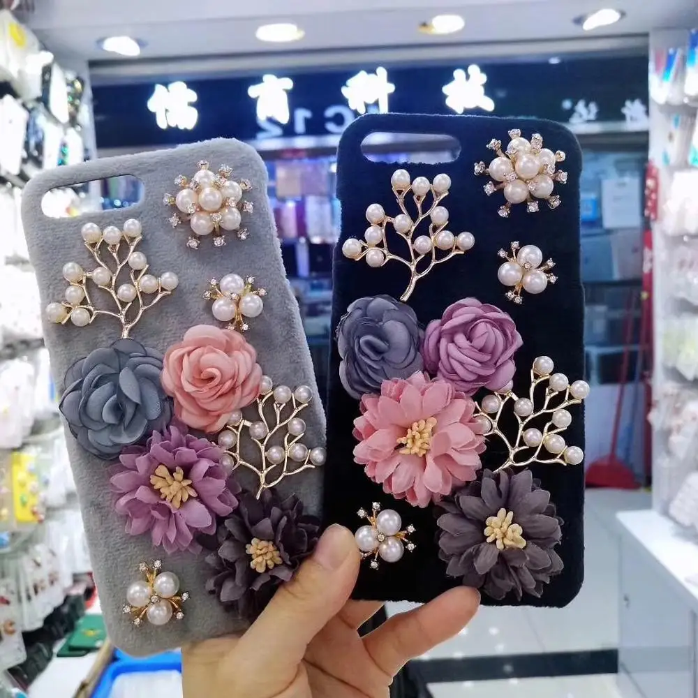 3D роскошный модный с украшениями в виде бриллиантов Жемчужный Цветок из текстиля