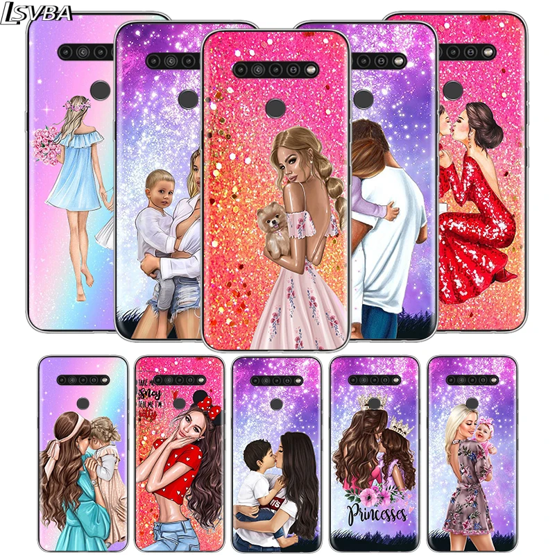 

Hot Fashion Baby Mom Girl For LG V60 V50S V50 G8X G8S G8 G7 ThinQ 5G K61 K51S K41S K30 K20 Q60 Q9 Soft Phone Case