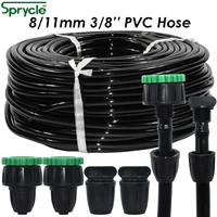 sprycle 5 25m 811mm garden watering pvc hose 38 tubing drip irrigation pipe 1234 quick connector end plug for plant pot
