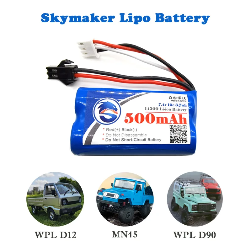 skymaker lipo 2s 74 в 500 мач для wpl d12 d90 mn45 110 112 радиоупр