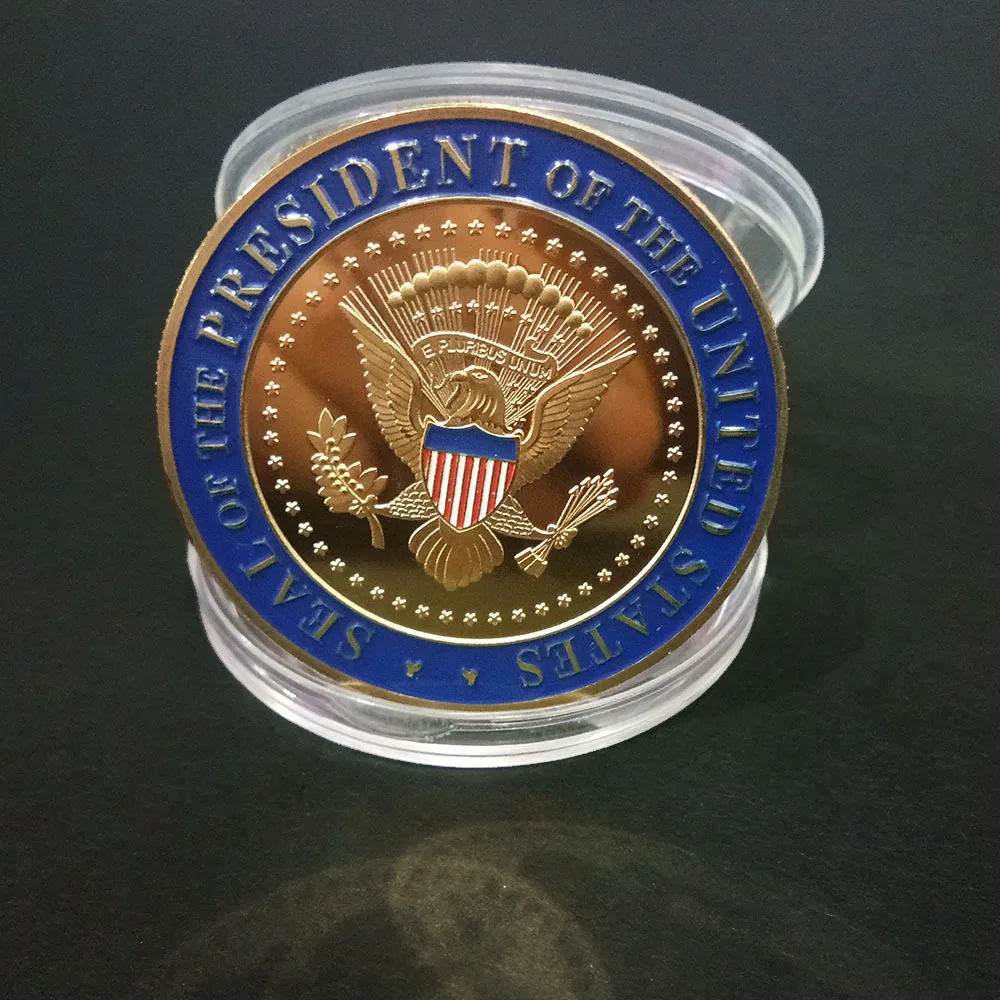 Позолоченные Сувениры и подарки с изображением белого дома золотые монеты 45-й
