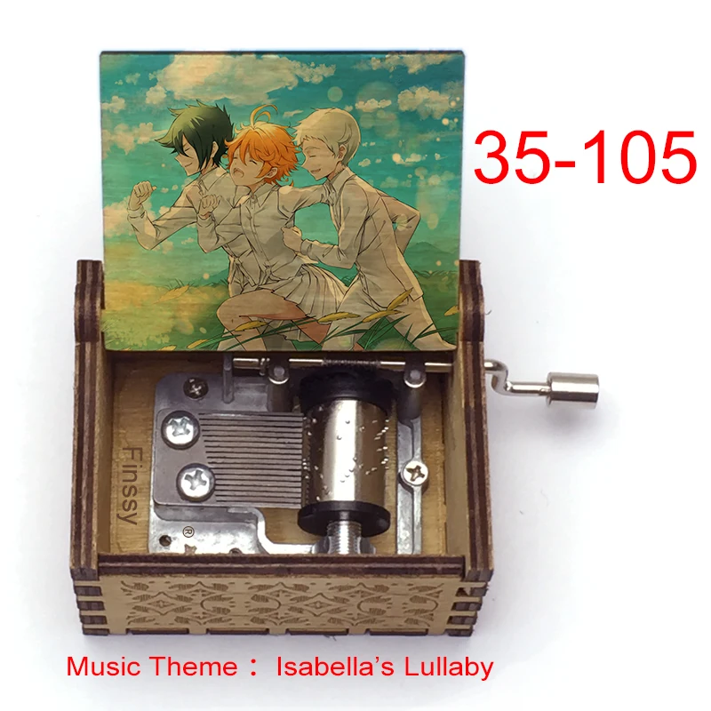 Деревянная музыкальная шкатулка с принтом обещанного неверланда Изабеллы