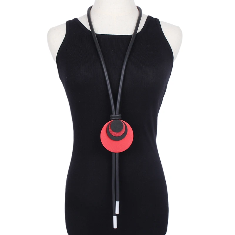 

YD & YDBZ готический красный черный толстая цепь ручной работы в стиле панк большие металлические бусины кулон ожерелье для женщин украшения д...