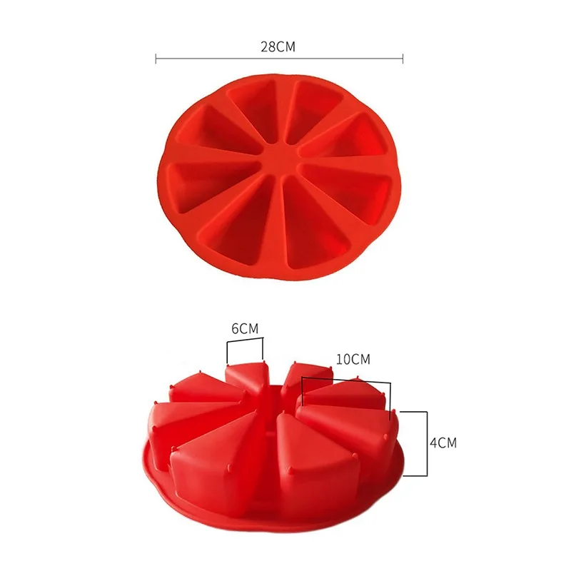 

8 Holes Silicone Baking Pizza Mold Cake Kitchen Bake Food DIY Tray Home Kitchen Baking Reusable Silicone Mold