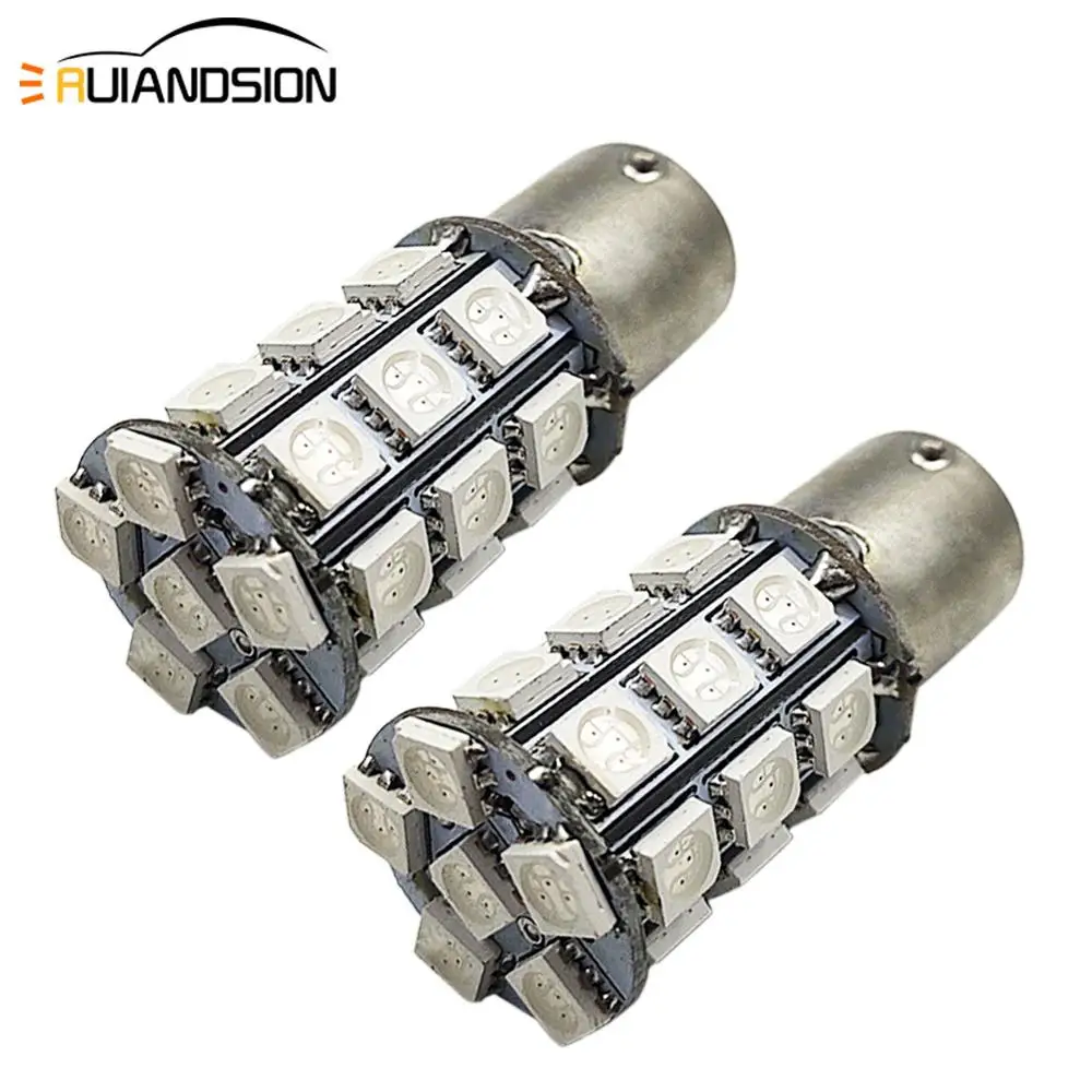 

2pcs 6V 12V 24V 6-30V 10-80V 5050 27SMD 1156 P21W BA15S auto moto caravan Led Bulb Parking Reverse Turning Backup Lamp Amber