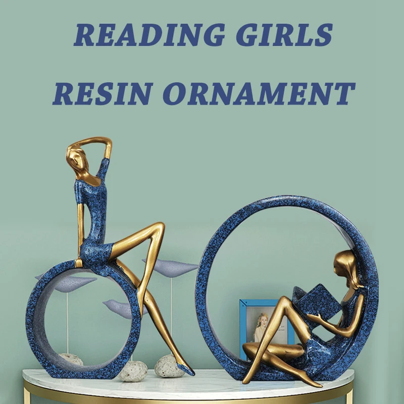 

Модная Статуэтка для чтения девушек, Статуэтка из смолы ручной работы для кампуса, статуэтка для девушек для гостиной, офиса, украшение для ...