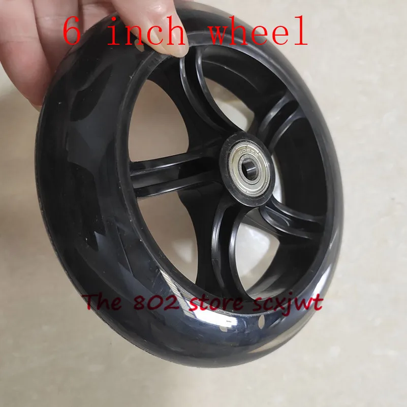 High quality 6 inch wheel 6''caster wheels 145 mm PU silent skateboard small pull car luggage cart shopping cart wheel