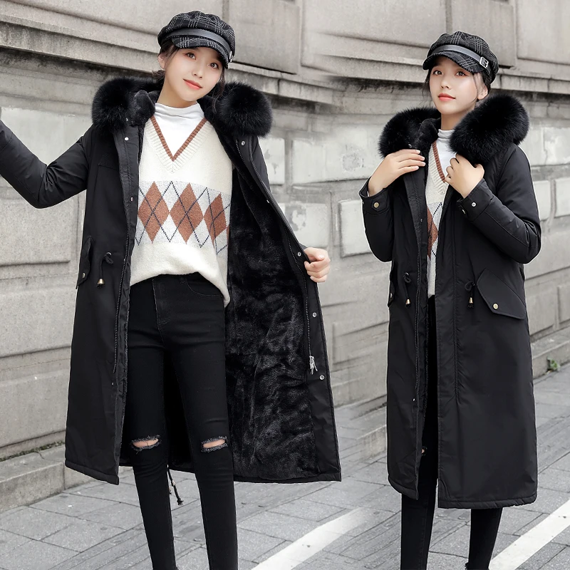 Женская зимняя куртка с подкладкой из толстого хлопка верхняя одежда размера