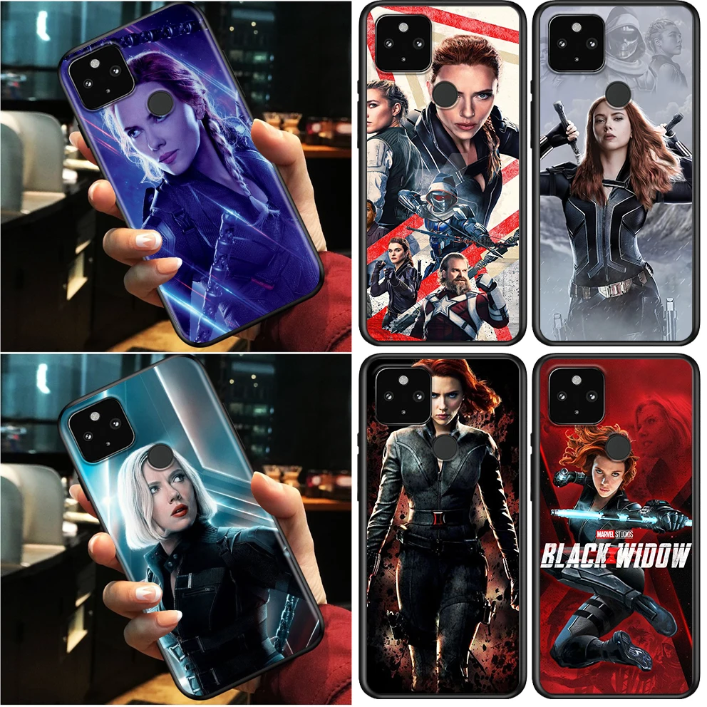 

Black Widow Marvel cool Shockproof Cover For Google Pixel 6 6a 5 4 5A 4A XL Pro 5G Black Phone Case Shell Soft Coque