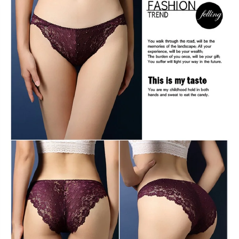 Женское Эротическое кружевное нижнее белье прозрачные брифы с низкой посадкой