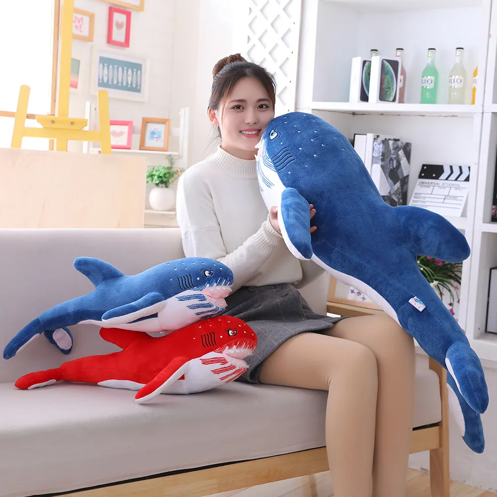 

New Cartoon Giant Tooth Shark Plush Toy Children's Enlightenment Toy Sofa Pillow Cushion Girl Gift Home Decoration