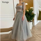 Verngo блестящее серебристое Тюлевое короткое платье для выпускного вечера с сердечком, облегающее ТРАПЕЦИЕВИДНОЕ вечернее платье длиной до колен, 2021