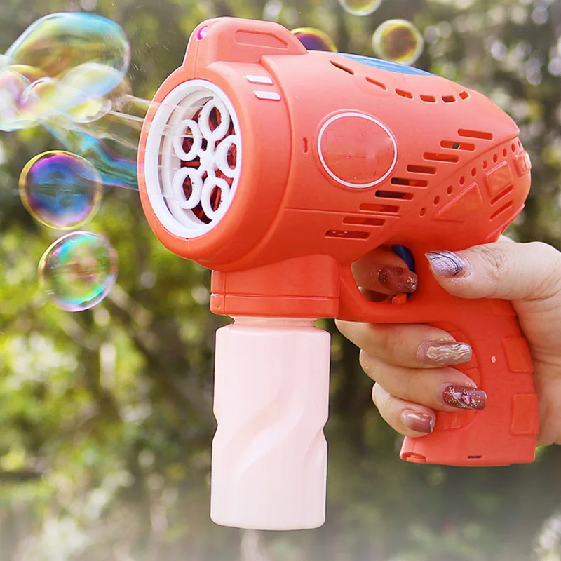 

Electric Bubble Machine Flashing Light Music Automatic Bubble Blower Soap water Bubbles Maker Gun for Children Kid Outdoor Toys