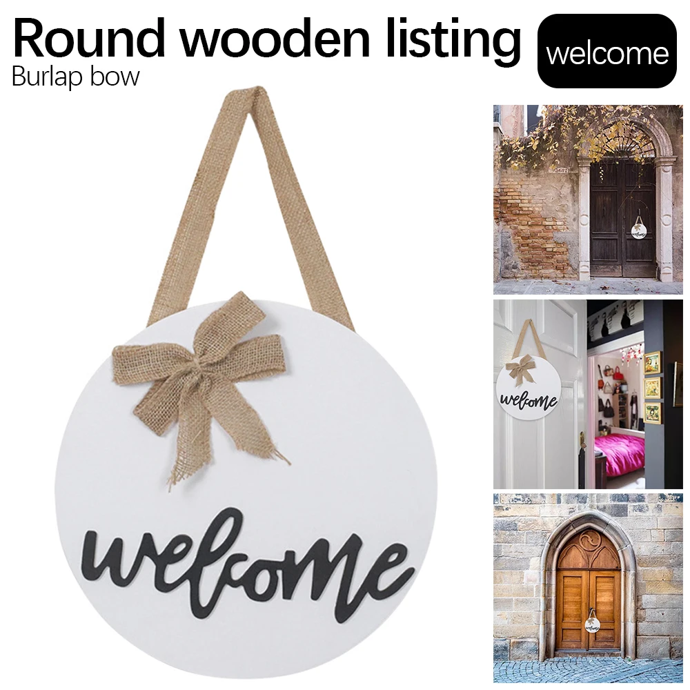 

Welcoming signs Rustic front door decorated with linen butterfly logs hanging signs farmhouse porch decorated with family