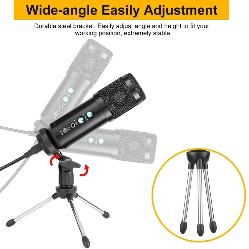 NEW USB Microphone PC Condenser Set Vocals Recording Studio For YouTube Video Skype Chatting Game Podcast | Электроника