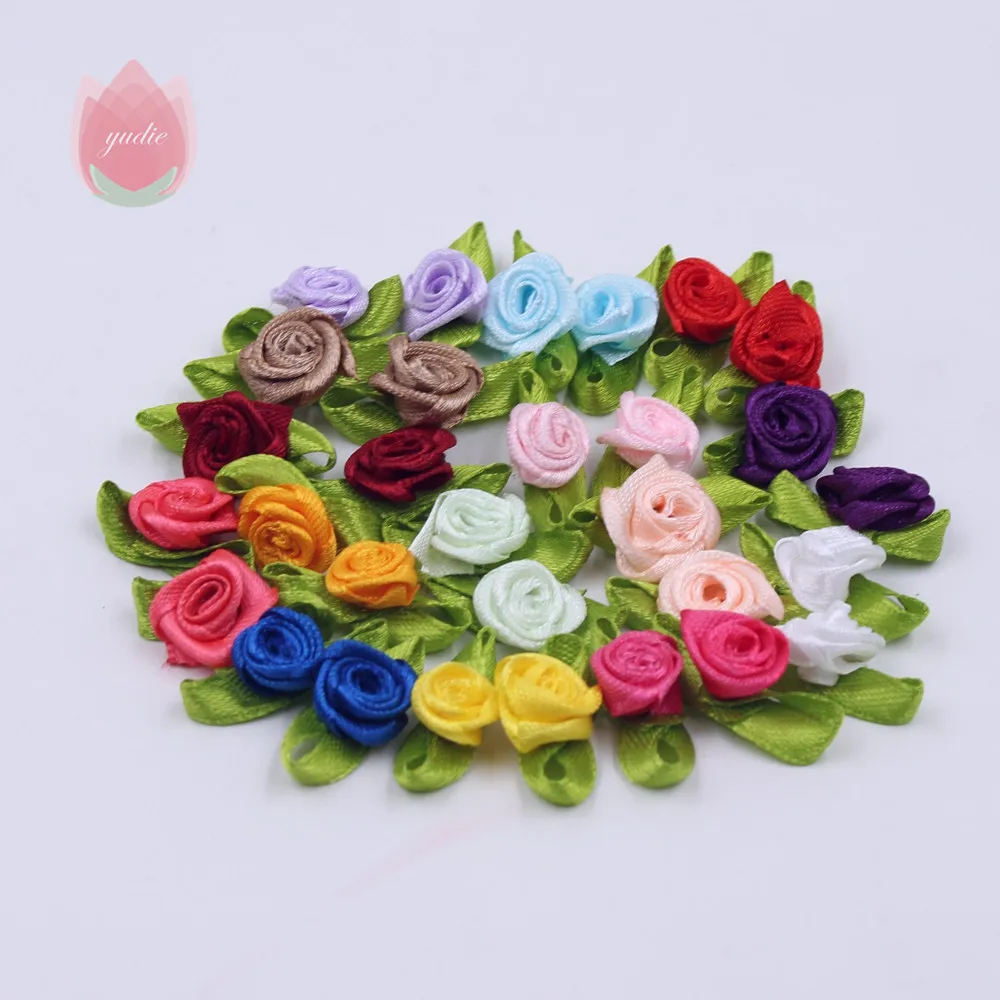 50 шт./лот 2 см Шелковый бант Мини розетка для дома Свадебная вечеринка лента Торт