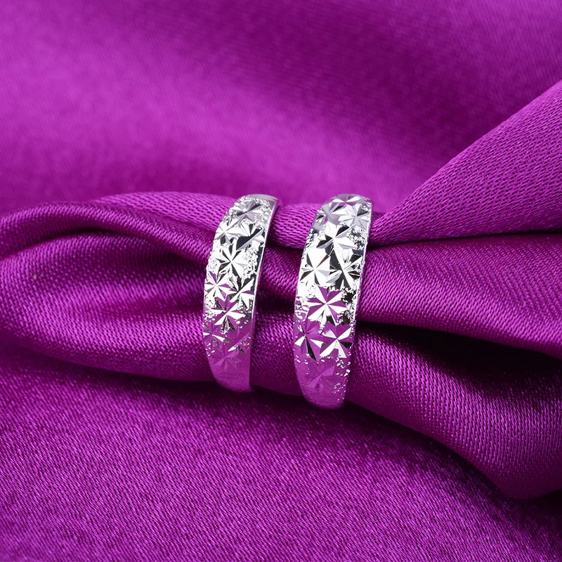 Настоящее чистое 925 пробы серебряные кольца для женщин и мужчин простое кольцо