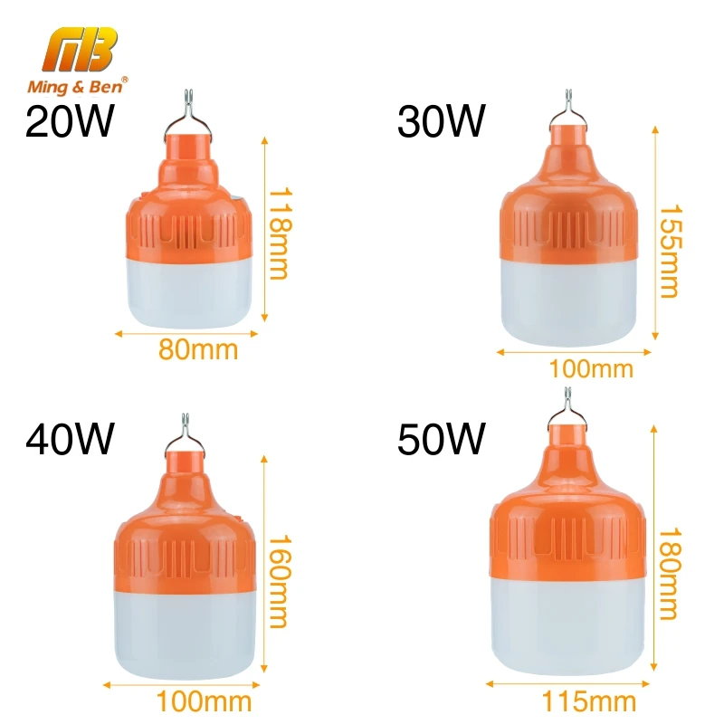 Portable Rechargeable Emergency Light 20W 30W 40W 50W White 3 Working Modes DC5V 6-8 Hours LED Outdoor Rescue Camping Lamp | Лампы и