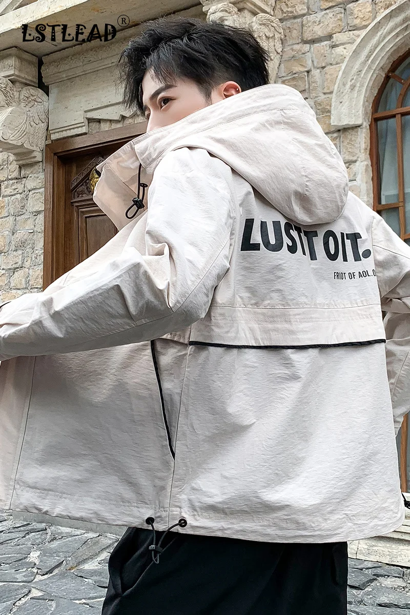 

Men's Jacket Autumn 2020 New Casual Outerwear Spring and Autumn Thin Coat Tooling European and American Cross-border Loose Men's