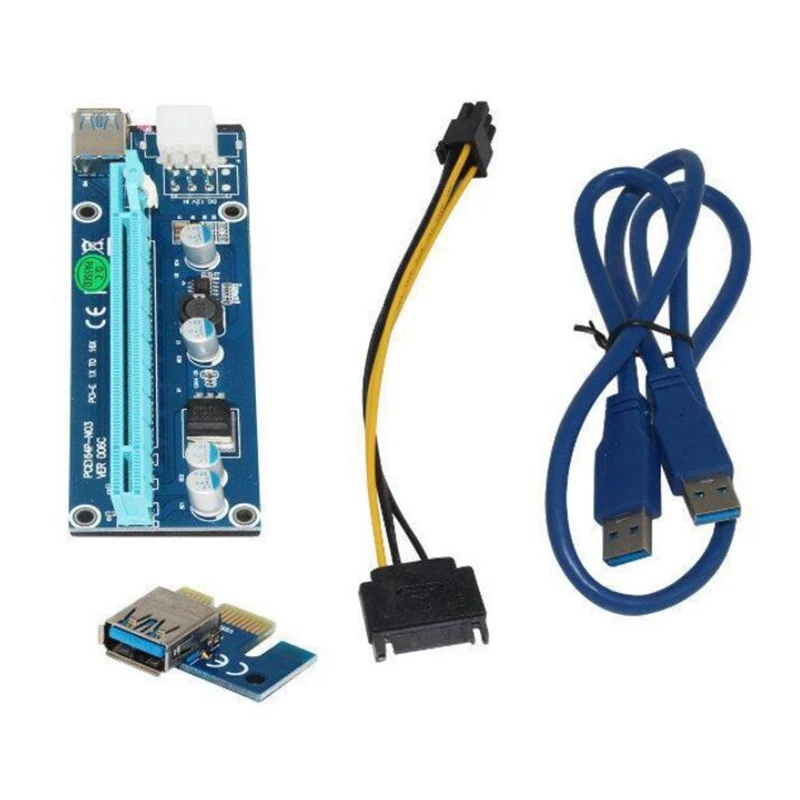 Видеокарта 009S PCI-E с кабелем-удлинителем, адаптер USB 3,0, карта PCIE1X до 16X, карточка для майнинга