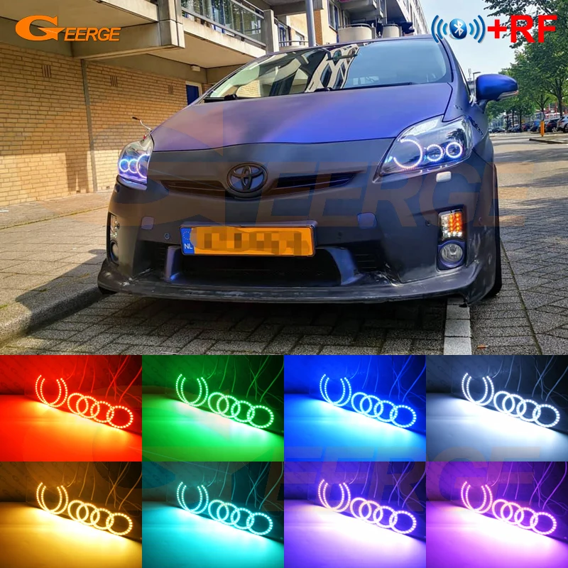 Для Toyota Prius 2010 2015 ксеноновая фара RF Дистанционное Bluetooth приложение многоцветный