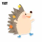 YJZT 13 см * 10,5 см, наклейка на окно автомобиля с милым животным ежиком из ПВХ, наклейка, автомобильные аксессуары