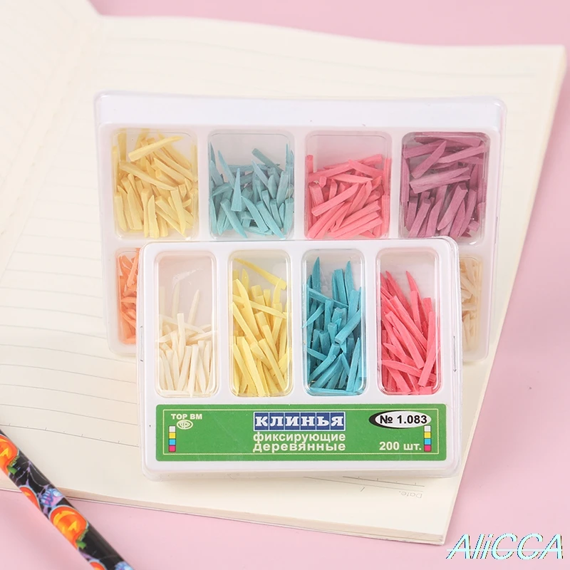 

200/400pcs Dental Wooden Wedges Nonexpansion 1.183 1.185 Interdental Contoured Wooden teeth wedges