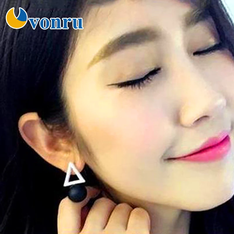 Корейские ювелирные изделия простые треугольные асимметричные серьги с