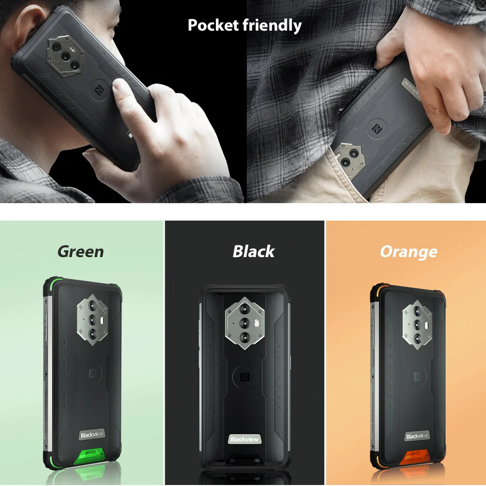 

Blackview BV6600 NFC 8580mAh Waterproof shockproof Mobile Phones Android 10 Rugged Smartphones 4G Octa Core 4GB 64GB telephone