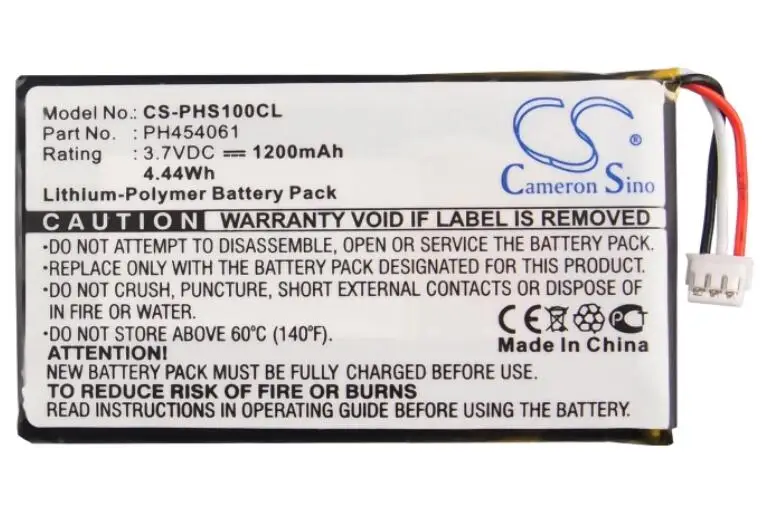 Аккумулятор cameron sino 1200 мАч для PHILIPS S10A S10A/38 S10H PH454061 аккумуляторная батарея