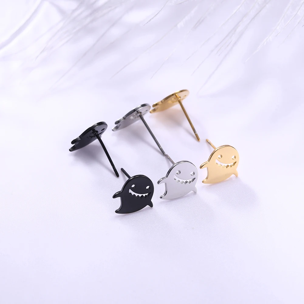 Fishhook Хэллоуин ужас призрак череп 4 пары нержавеющая сталь Золотая