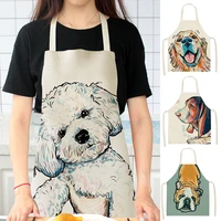 68x55cm kitchen household adult antifouling apron sleeveless polyester dog animal series printed coverall