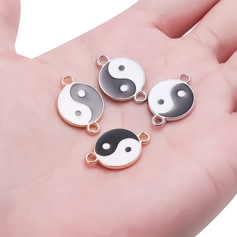 Фото Подвески Yinyang с 2 отверстиями для подвешивания, 21,5x15 мм, 10 шт./лот №3