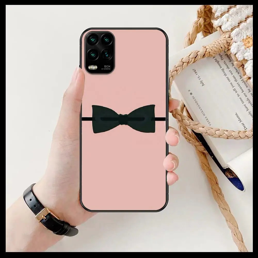 

Shiny bow cute cartoon Phone Case For XiaoMi Redmi Note 11 10 9S 8 7 6 5 A Pro T Y1 Anime Black Cover Silicone Back Pre