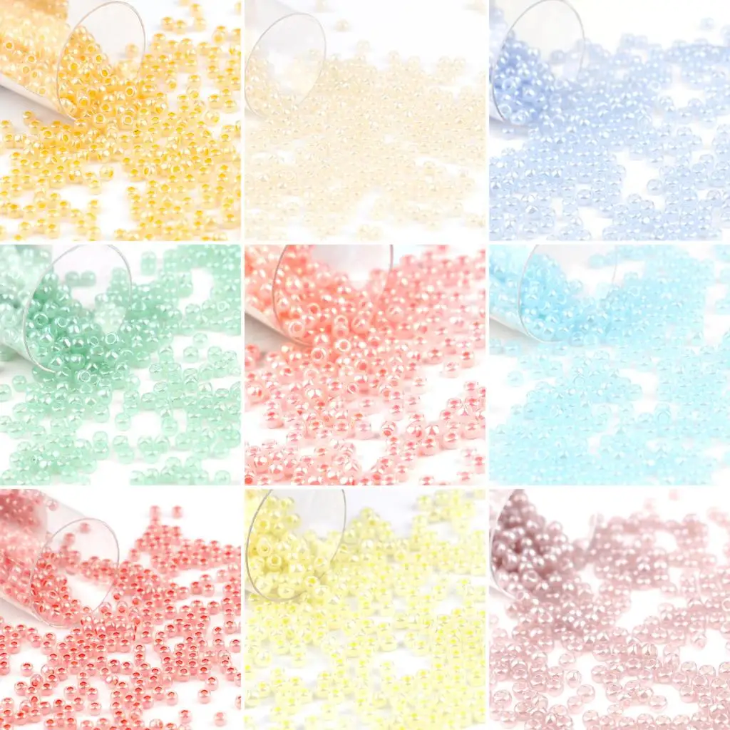 

2mm High Quality Charm Czech Glass Seed Beads Cylinder Muliticolor Macaron Color Round Gasket Spacer Beads For Necklace Making