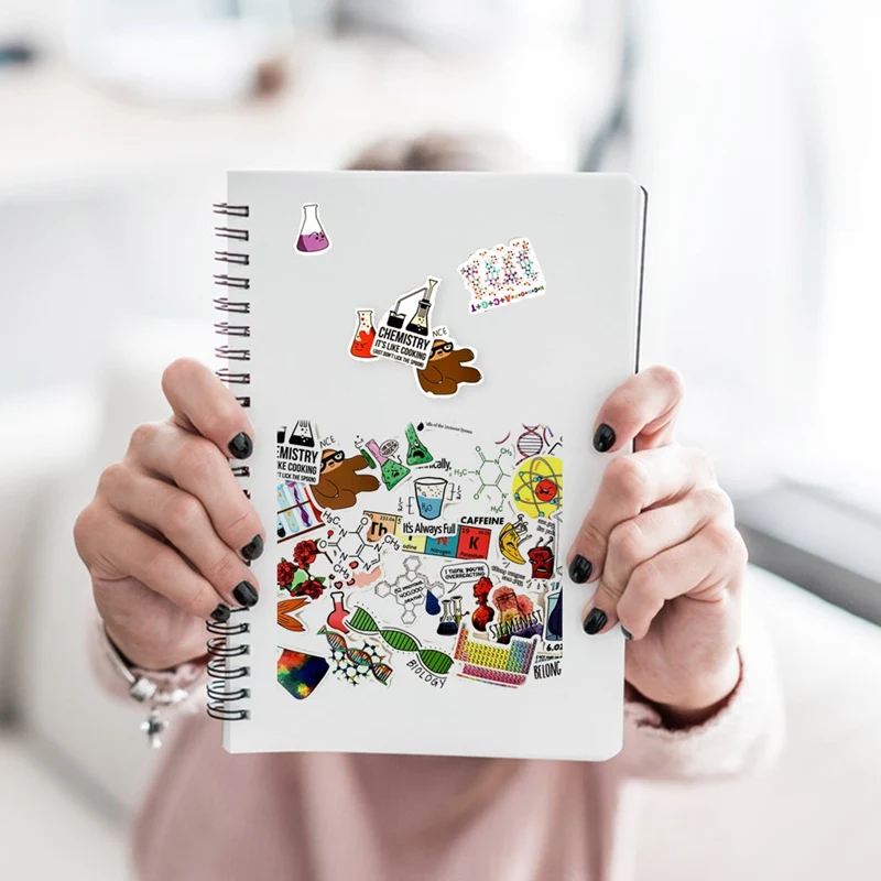 

50 pieces of chemical equipment laboratory personality science dumb film water cup notebook luggage stickers