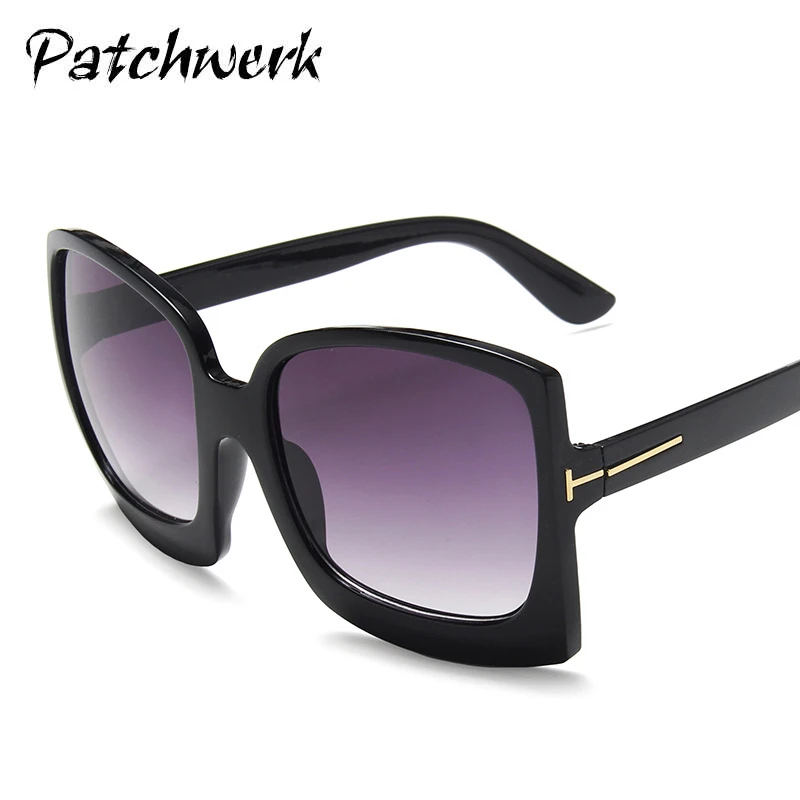 

Fashion Oversized Women Sunglasses Brand Designer Plastic Female Big Frame Gradient Sun Glasses