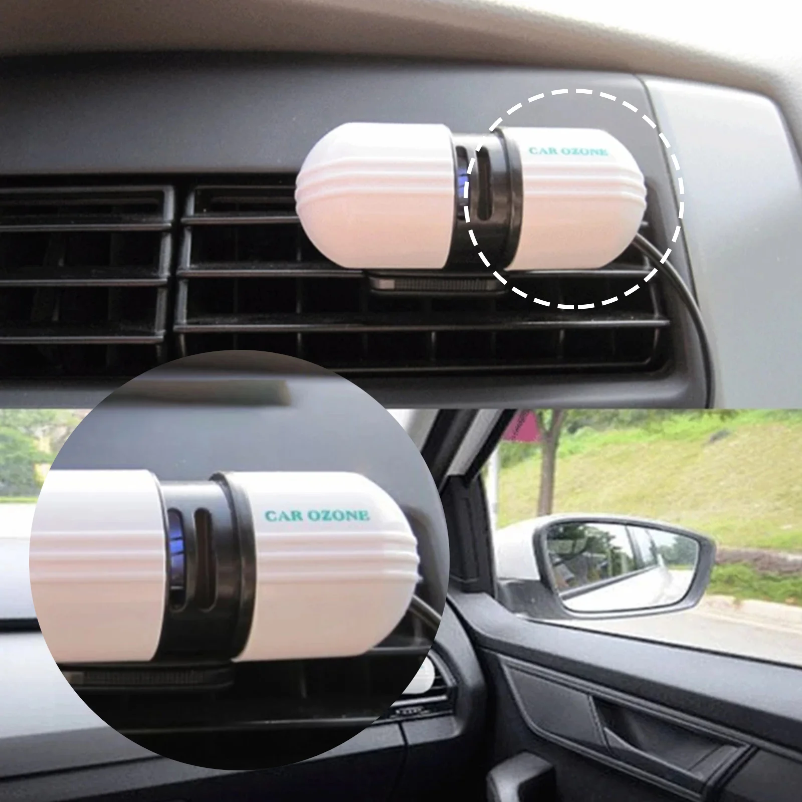 

AUPORO CarOzoneLonizerGeneratorVehicleAirPurifierAirFreshenerOxygenBarConcerateAirventCarOxygenOzonizer