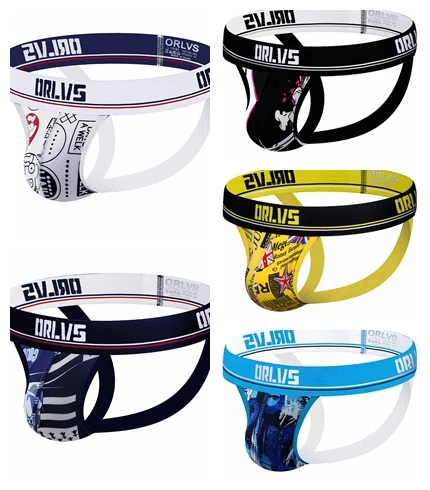 ORLVS 4 шт. Мужское нижнее белье сексуальное Гей jockstrap быстросохнущие дышащие cueca tanga