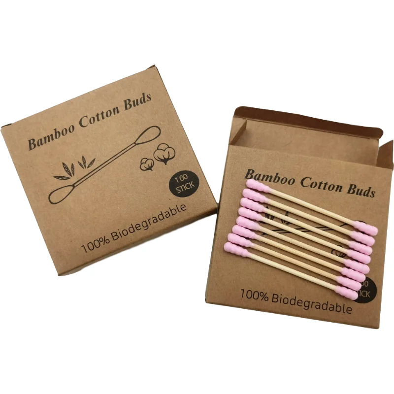 Эко биоразлагаемые бамбуковые ватные палочки компостированные деревянные для