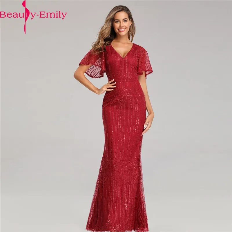 Новое поступление соблазнительное вечернее платье-Русалка с V-образным вырезом