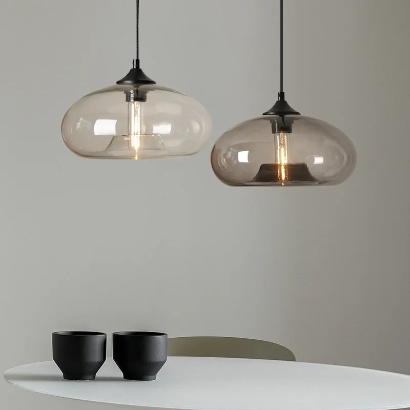 

New Simple Modern Contemporary hanging 6 Color Glass ball Pendant Lamp Lights Fixtures e27 for Kitchen Restaurant Cafe Bar