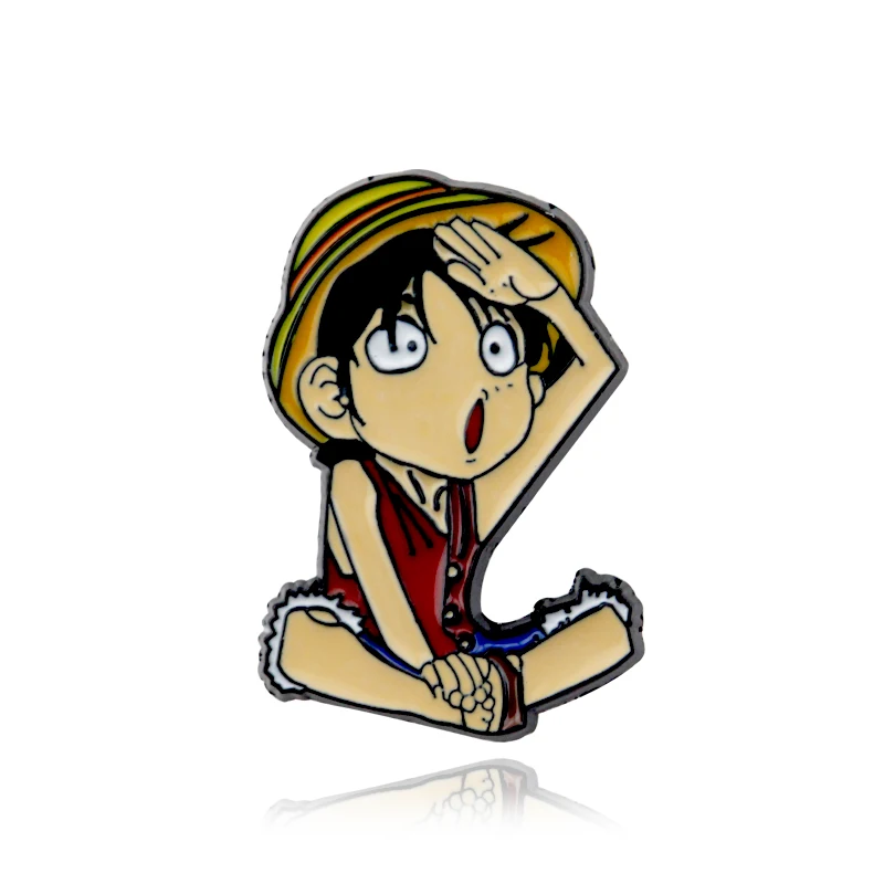 

Мультяшная аниме-броши, цельный Луффи эмалевая булавка для мальчиков, шляпа с лацканами/сумка, джинсовые куртки, рубашки, женские значки, юв...